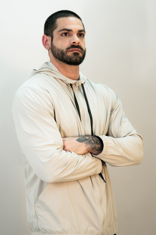CASACO WINDBREAK C/ CAPUZ MASCULINO AREIA