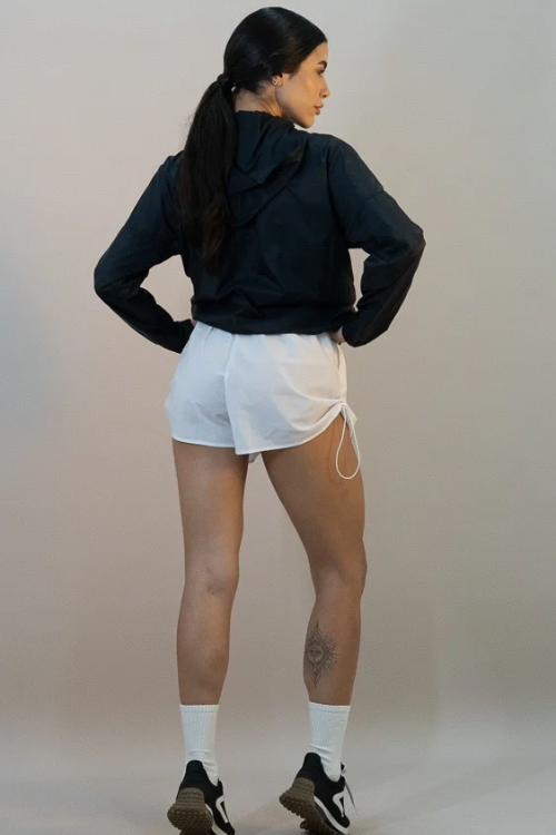 CASACO WINDBREAK RECORTES FEMININO PRETO