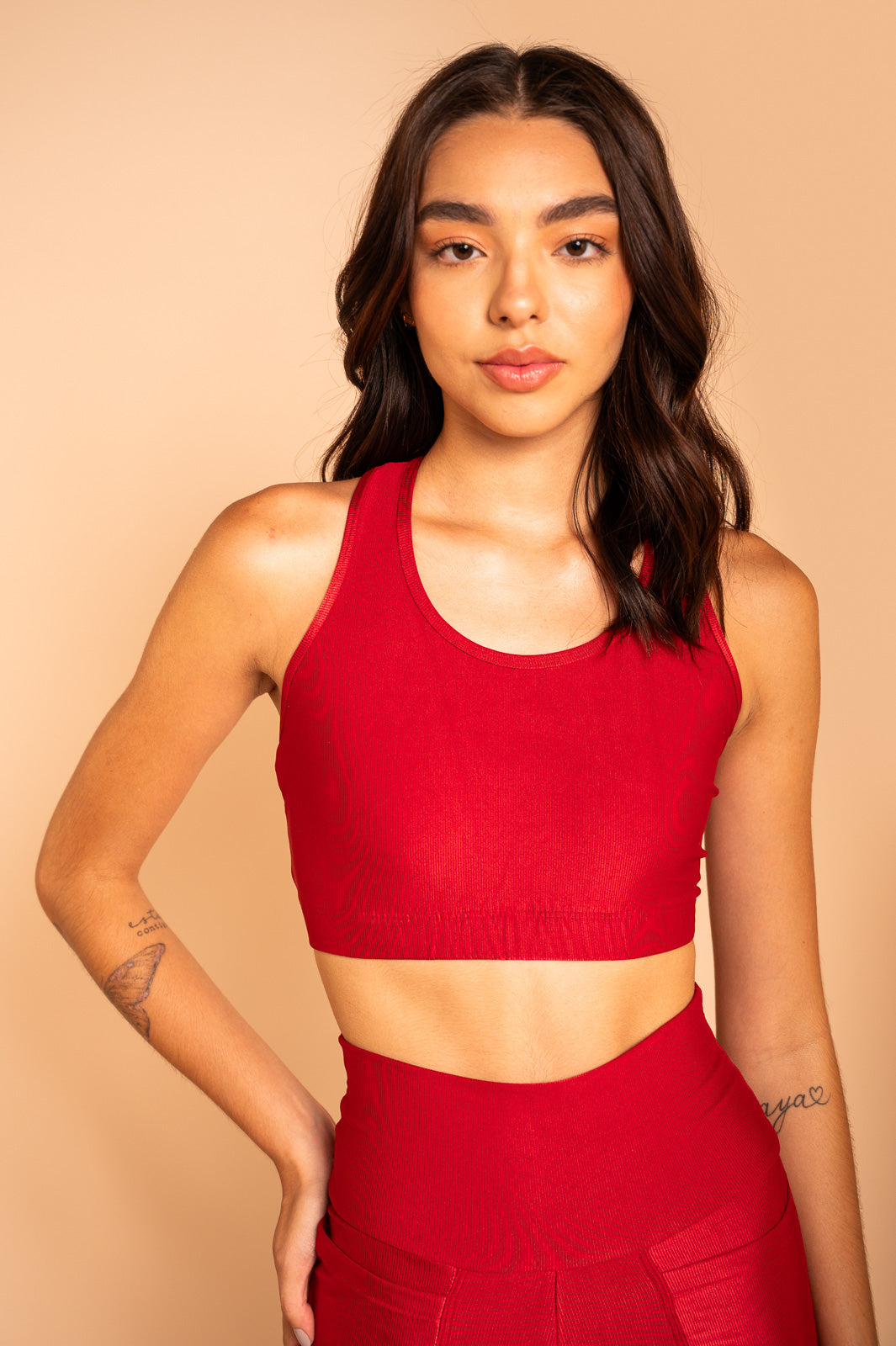 TOP NADADOR BOLSO COSTAS VERMELHO