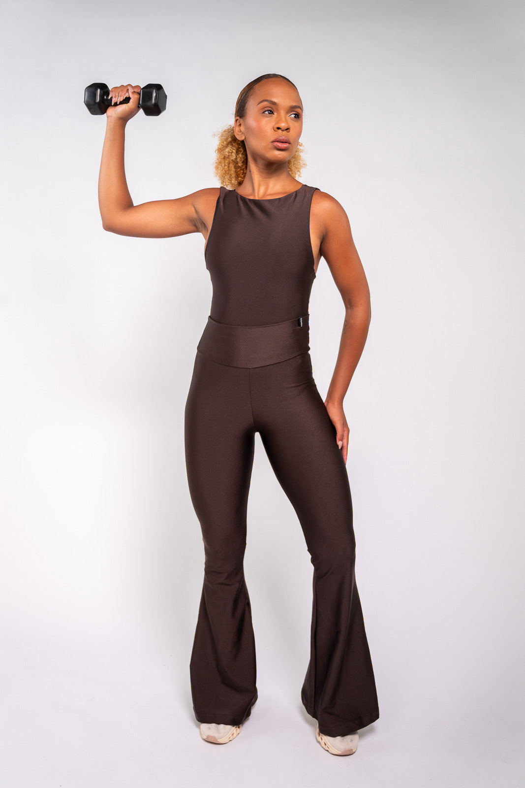 CALÇA MAXI FLARE MARROM COFFEE