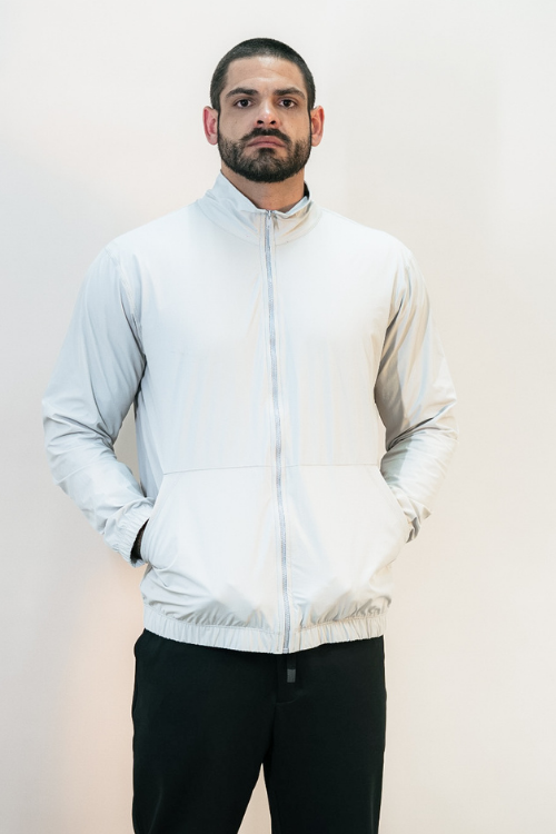CASACO WINDBREAK GOLA ALTA MASCULINO OFF WHITE