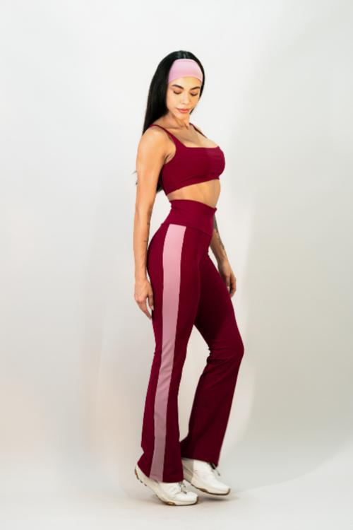 TOP DECOTE QUADRADO FAIXA BICOLOR COSTAS ROSA
