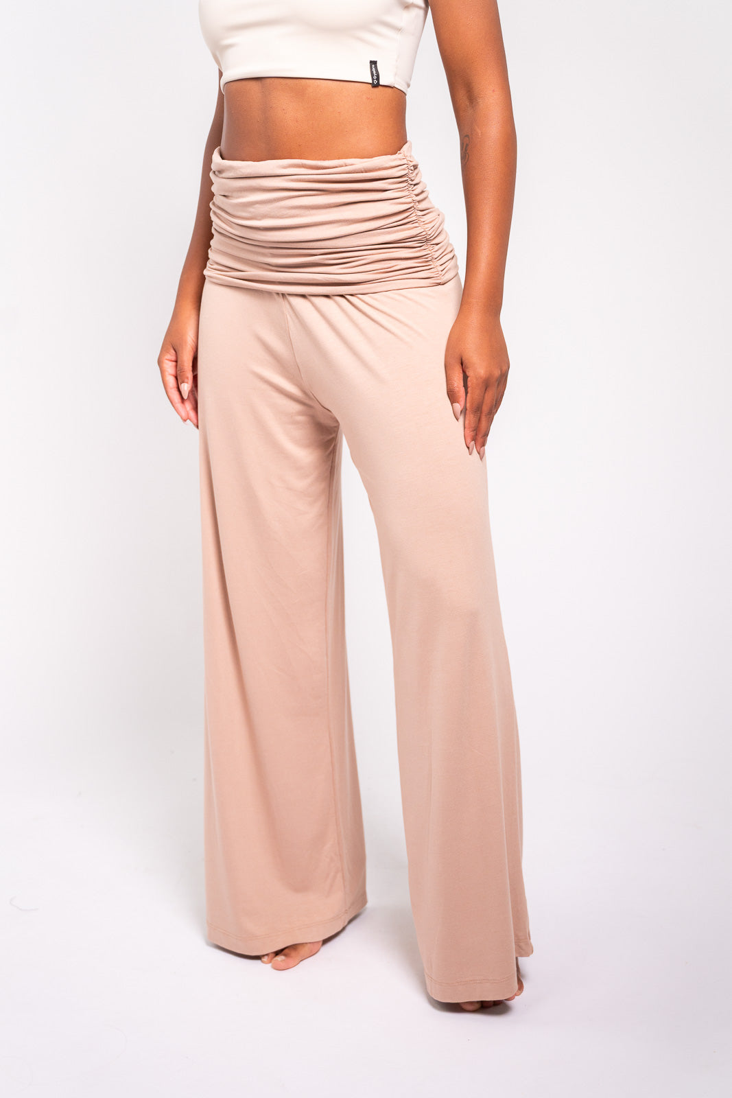 CALÇA PANTALONA PALA DRAPEADA NUDE