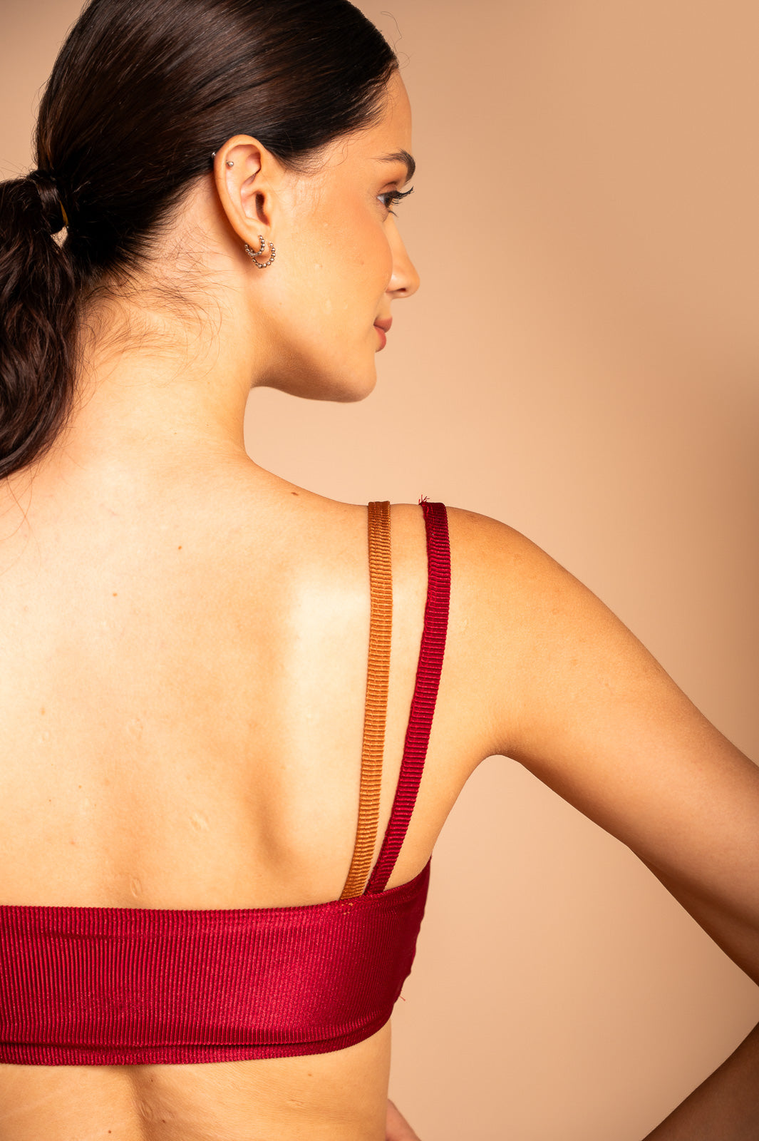 TOP RIB BICOLOR VINHO/ CONHAQUE