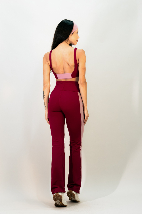 TOP DECOTE QUADRADO FAIXA BICOLOR COSTAS ROSA