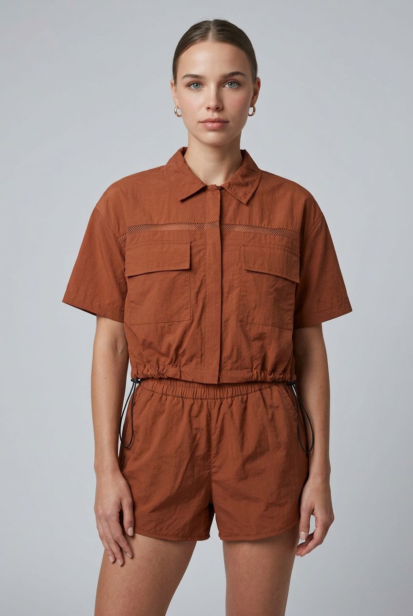 SHORT FRANZIDO LAT REGULADOR CONHAQUE