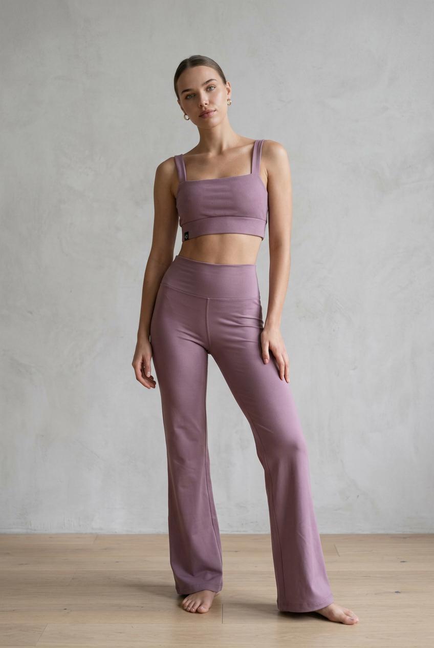 CALÇA FLARE ROSA MALVA