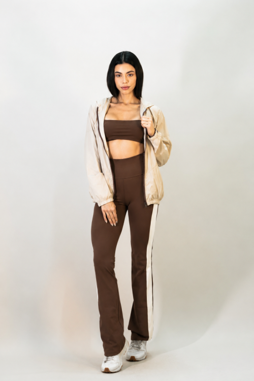 CASACO WINDBREAK RECORTES FEMININO BEGE