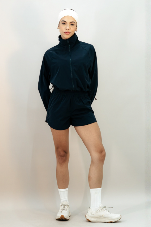 CASACO WINDBREAK CURTO C/ REGULADOR FEMININO AZUL MARINHO
