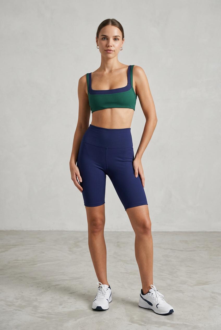 TOP RIB BICOLOR MARINHO/ VERDE