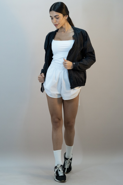 CASACO WINDBREAK RECORTES FEMININO PRETO