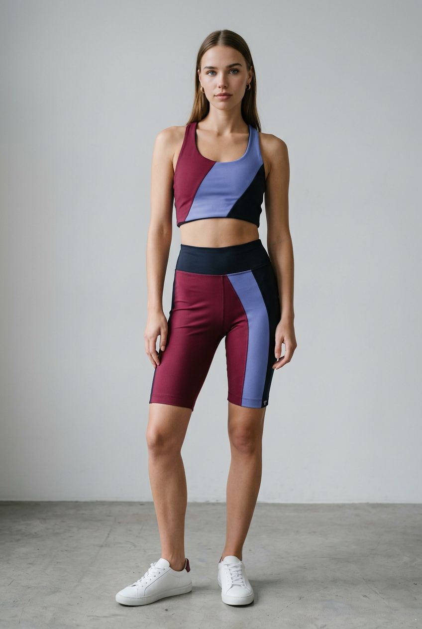 TOP TRICOLOR DIAGONAL PRETO/ LILÁS/ VINHO