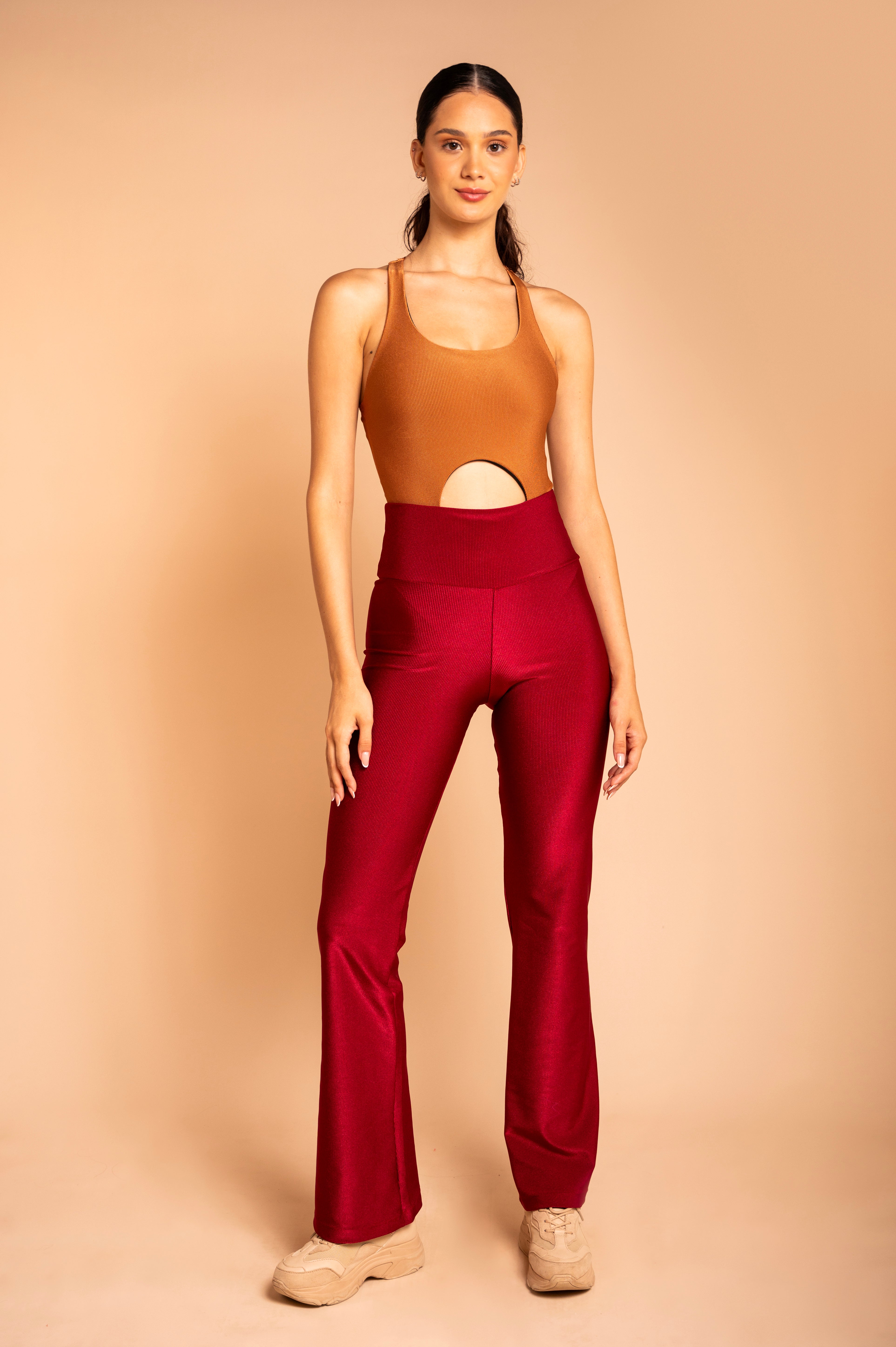 Calça Flare Rib