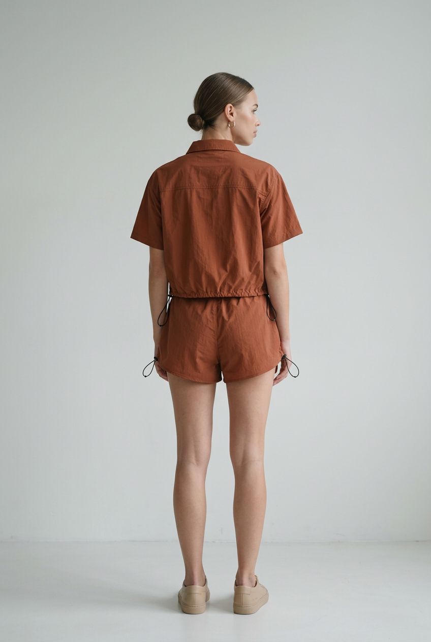 SHORT FRANZIDO LAT REGULADOR CONHAQUE