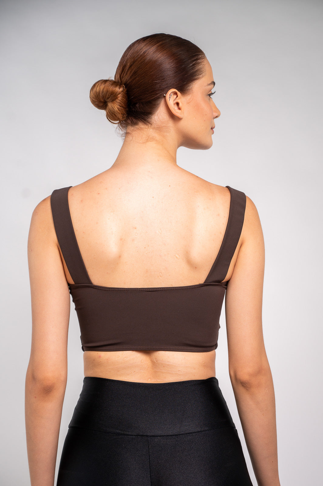 TOP DEC RETO ALÇA LARGA MARROM COFFEE